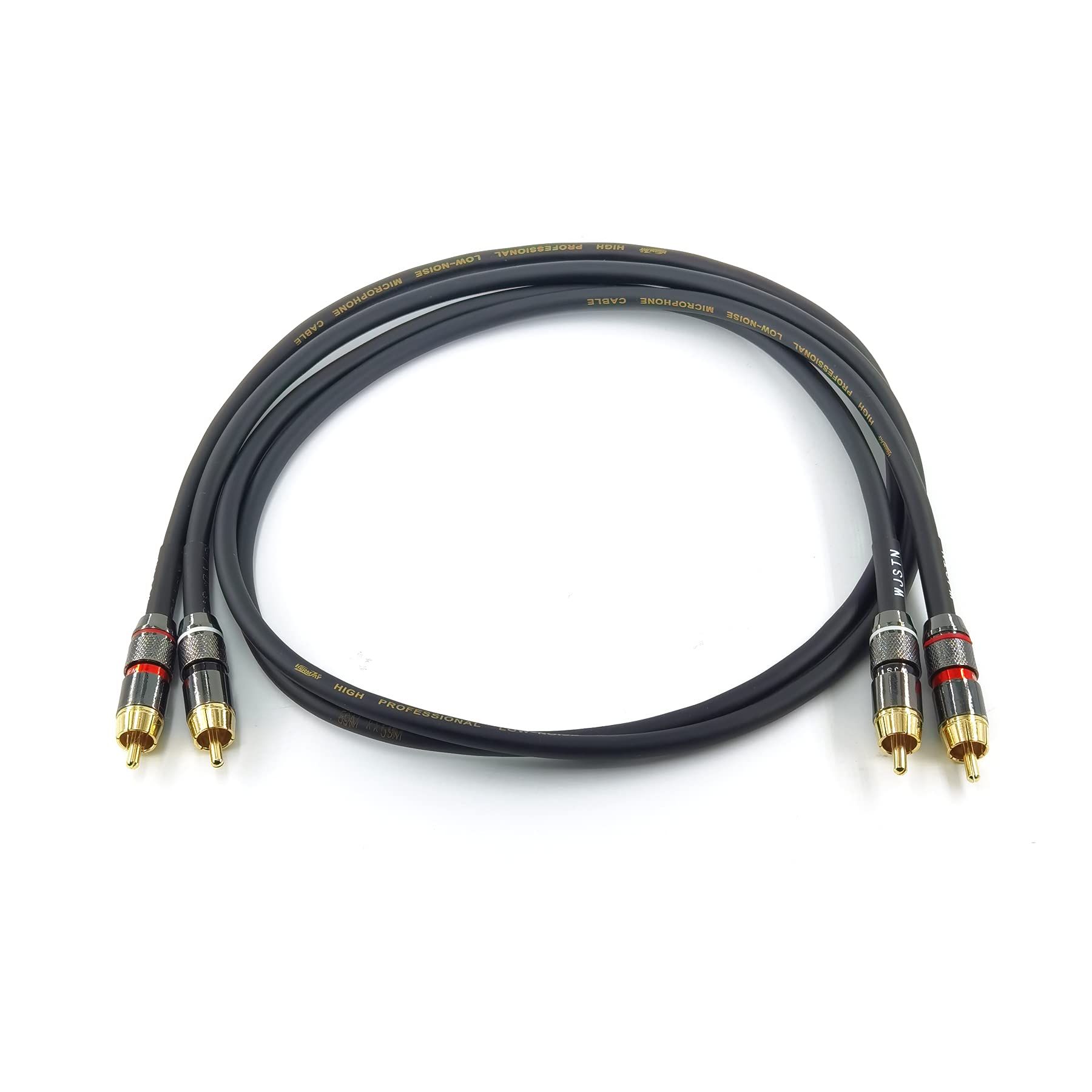 2-Pack WJSTN 1RCA Male to 1RCA Male Stereo Audio Cable for Home Theater, HDTV & Game Consoles