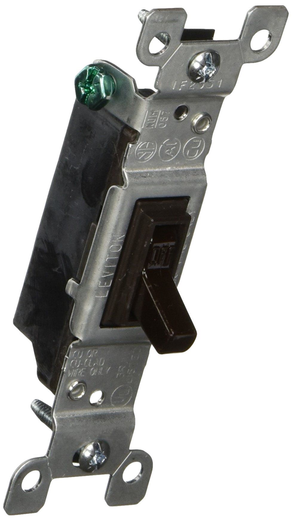 Leviton S00-01451-02S Grounded Toggle Switch 120V 15A - Brown/Cafe | Durable & Reliable