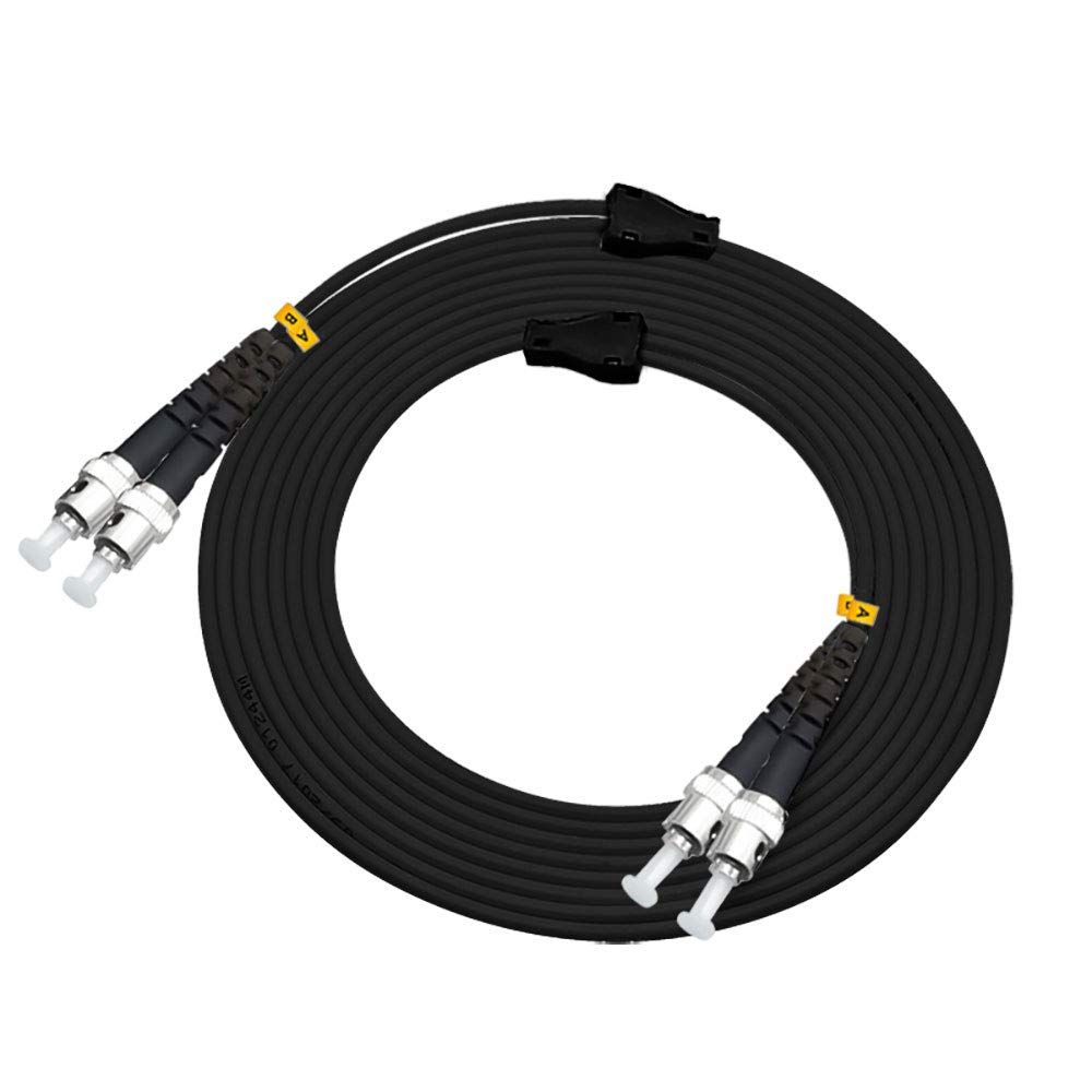 Jeirdus 20M ST to ST Outdoor Armored Duplex Fiber Optic Cable Jumper - Singlemode 9/125 SM Patch Cord
