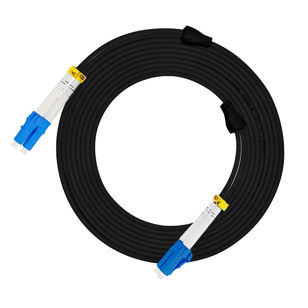 Jeirdus 10M FC to FC Outdoor Armored Duplex 9/125 SMF Fiber Optic Cable Jumper - High-Quality Singlemode Patch Cord
