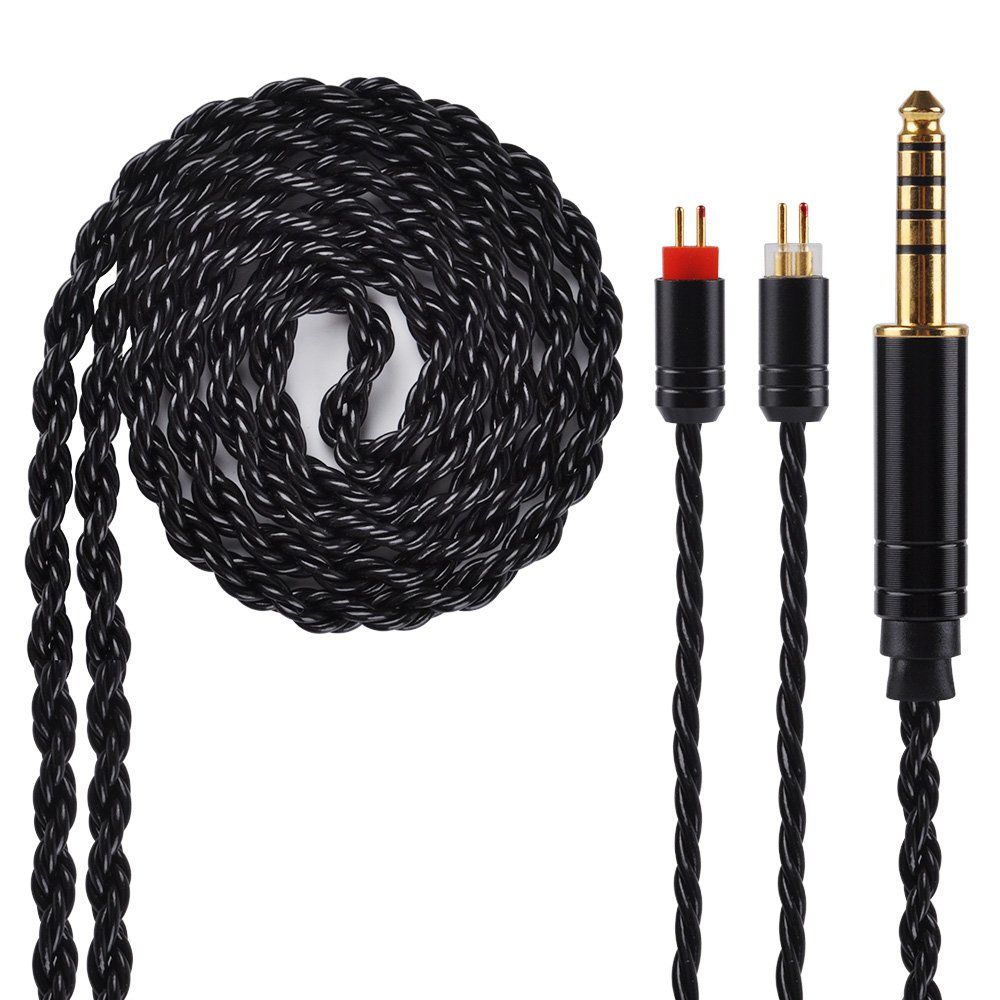 Upgrade Your Sound: Kinboofi 6 Core Silver Plated Detachable Earphone Cable for AS10, ZS10, V80 & More (4.4mm, 2 Pin)