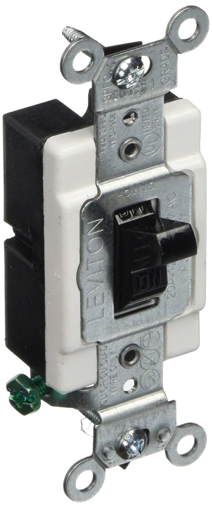 Leviton CS120-2E 20-Amp Toggle Switch: Commercial Grade AC Quiet Switch for 120/277V - Black