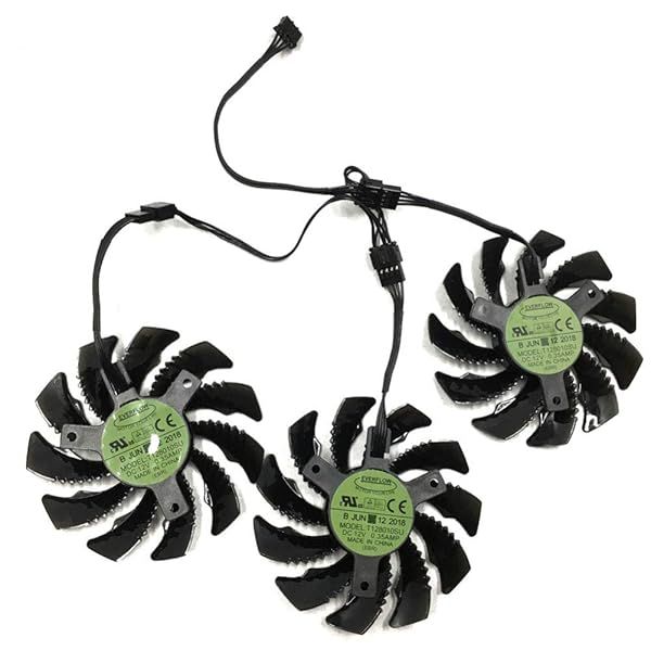 75MM T128010SU Cooling Fan Set for Gigabyte AORUS GTX 1060 1070 1080 & More - 0.35A Video Card Cooler
