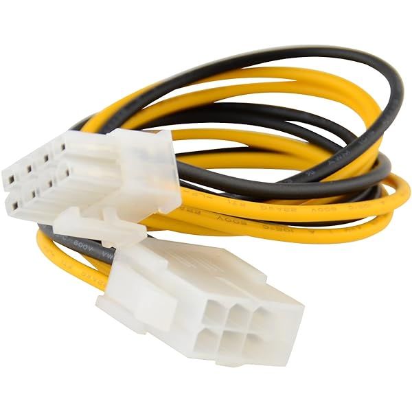 8-Pin 12V ATX EPS Power Extension Cable Male to Female - 8 Inch (20 cm) for Reliable PC Power Supply