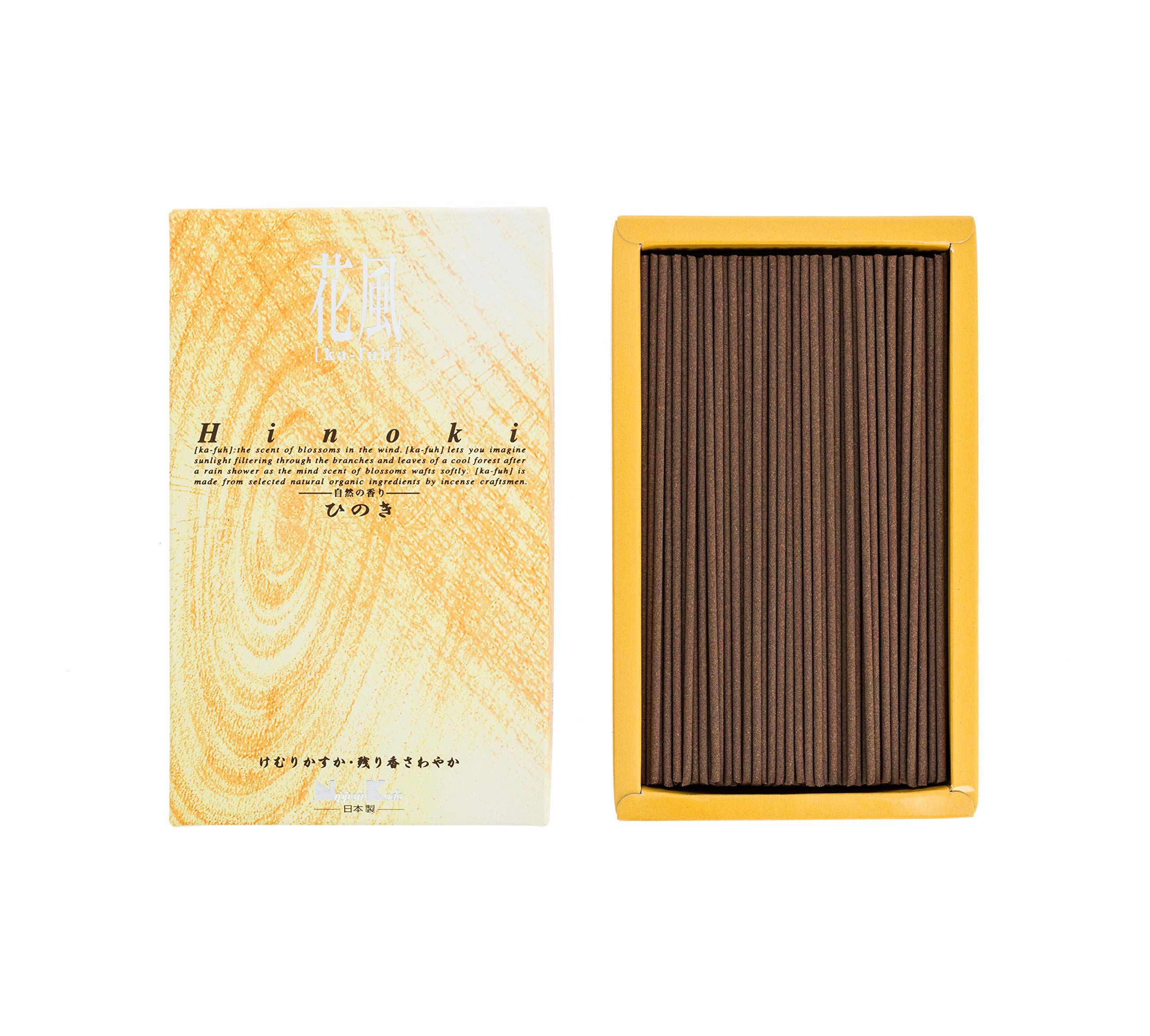 Nippon Kodo Ka-fuh Cypress Incense - 450 Sticks of Authentic Hinoki Scent for Relaxation