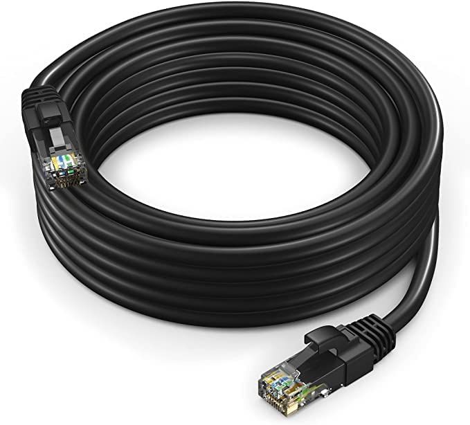 Maximm 40 ft CAT6 Ethernet Cable - High Speed Waterproof LAN Cable for Outdoor Use (Black)