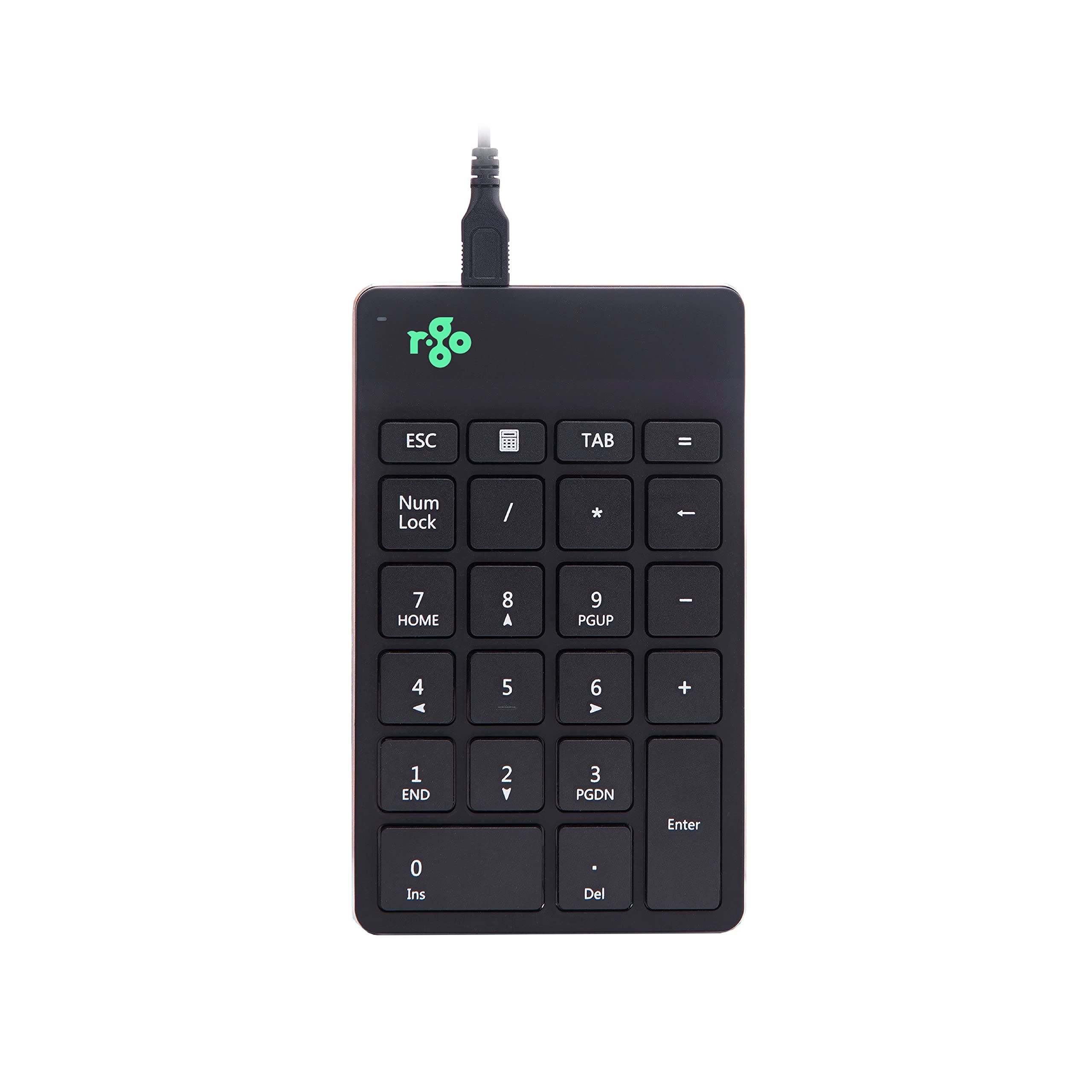 R-Go USB-C Mini Numeric Keypad: LED Break Indicator for Excel & Data Entry - Perfect for Financial Accounting