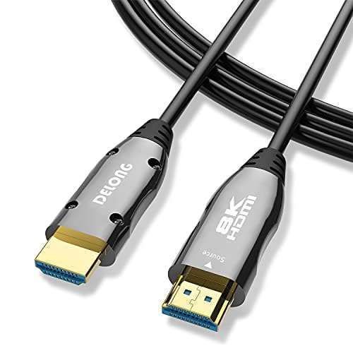 8K Fiber HDMI Cable 30ft - DELONG HDMI 2.1 for PS5, Xbox, RTX 3080/3090, 48Gbps, eARC, 8K@60Hz, 4K@120Hz - Ultimate Gaming Experience