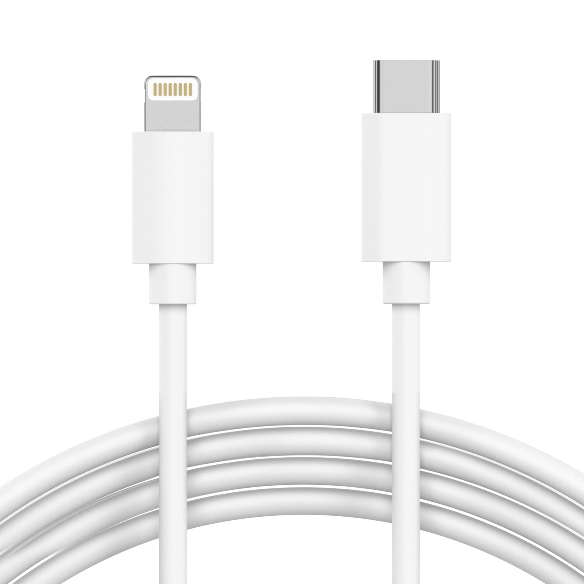 TalkWorks 10ft Fast-Charge USB C to Lightning Cable for iPhone 14/13/12/11 & iPad - MFi-Certified, Heavy-Duty, White