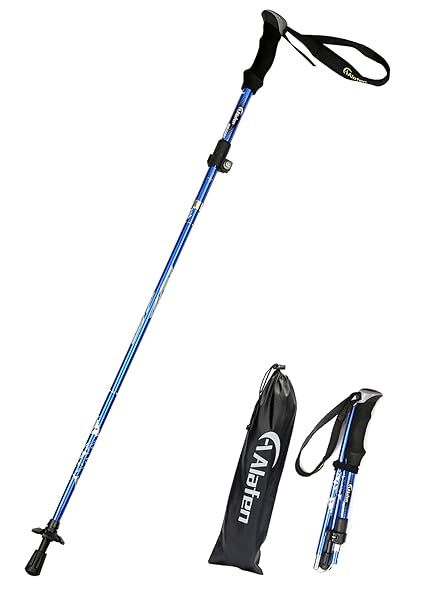 ALAFEN Ultralight Collapsible Aluminum Trekking Pole for Men & Women - Blue Travel Hiking Gear