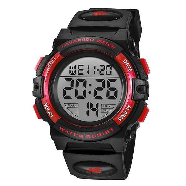 ALPS Boys Digital Sport Watch: Waterproof, LED Backlight, Alarm & Calendar for Ages 3-15