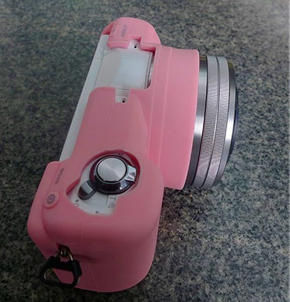 Protective Pink Silicone Case for Sony A5100 & A5000 Cameras - Flexible Skin Cover