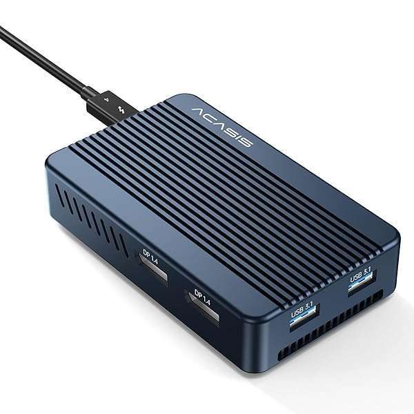 ACASIS Mac Mini Dock: Dual Monitor Hub with 40Gbps NVMe SSD, USB-C, Cooling Fan for M1/M2 - Compatible with USB4/3.2/3.1