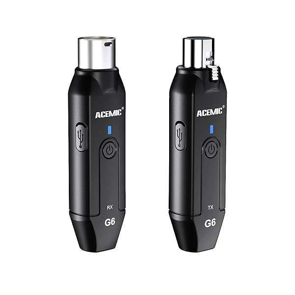 ACEMIC 2.4G Wireless Microphone System: XLR Adapter for Dynamic Mics, Audio Mixers & PA Systems - 6 Channels