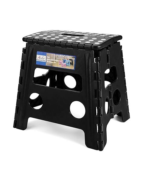 ACKO 13-Inch Heavy Duty Folding Step Stool - Collapsible & Portable for Kids & Adults