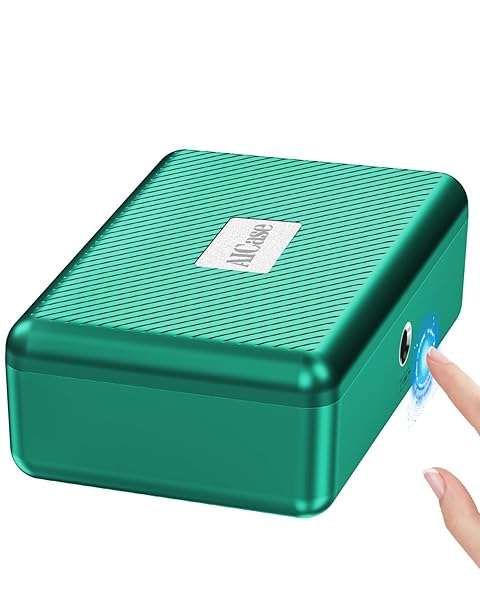 Secure Your Valuables: AICase Biometric Fingerprint Storage Box for Home, Car & Travel - Portable Safe with Combination Lock