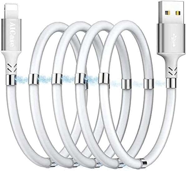 3FT AICase Magnetic Charging Cable: Fast, Organized Nano Data Cable for iPhone 14/13/12/11/XS/8/7/6/SE/Pad/Pod