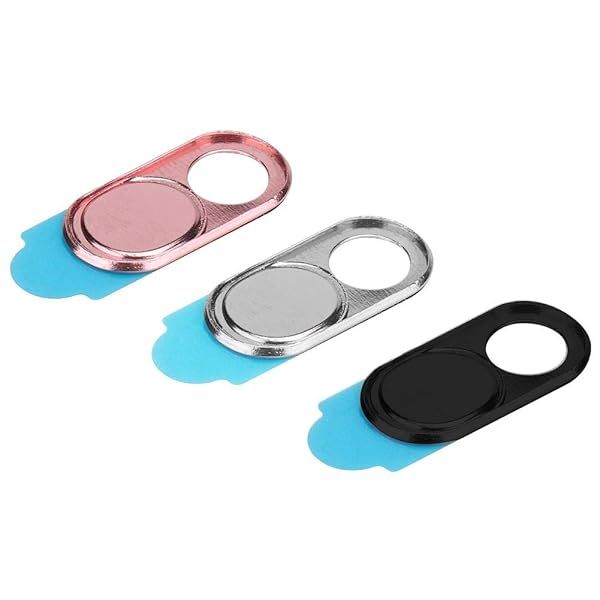 ASHATA 3pcs Ultra Thin Metal Camera Lens Cover - Webcam Blocker for Smartphone, Tablet & Laptop