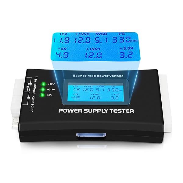 ASHATA LCD Power Supply Tester: Essential Tool for ATX, BTX, ITX & TFX PC Power Supply Inspection