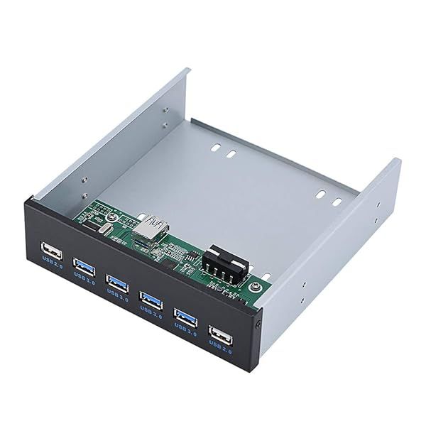 ASHATA USB Front Panel Hub: 4 USB 3.0 & 2 USB 2.0 Ports - High Speed, Metal Design, Plug & Play