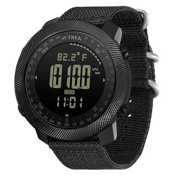 AVTREK Men's Tactical Survival Watch: Digital Hiking, Swimming & Military Features with Altimeter, Barometer & Compass