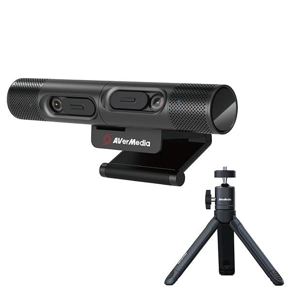 AVerMedia PW313D DualCam: Best 2-in-1 Webcam for Remote Learning & Meetings - Compatible with Zoom, Teams, Skype