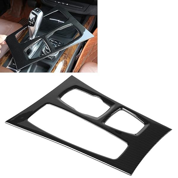 Acouto Carbon Fiber Gear Shift Panel Cover for BMW X5 E70 & X6 E71 (2010-2013) - Stylish Interior Trim Upgrade