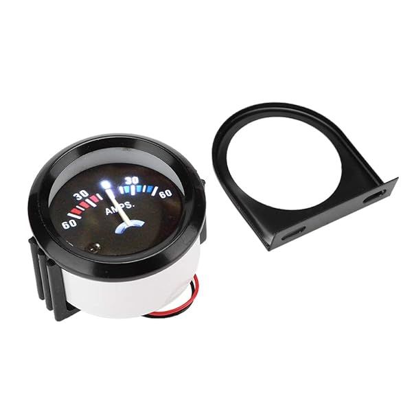 Acouto 12V 2 Inch Car Ammeter Voltmeter 60 Amp Gauge for Motorcycle Vehicle Tractor Modification