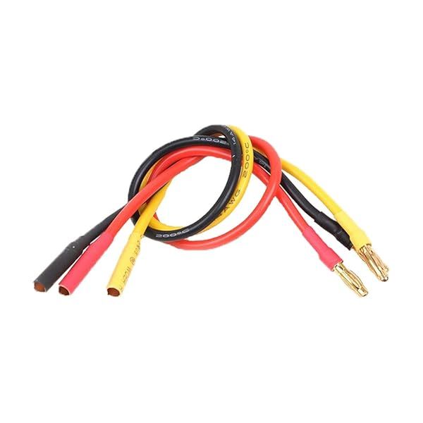 Acxico 3Pcs 4mm Male to Female Bullet Brushless Motor ESC Extension Lead 20cm 14AWG Banana Plug Wire for RC Models