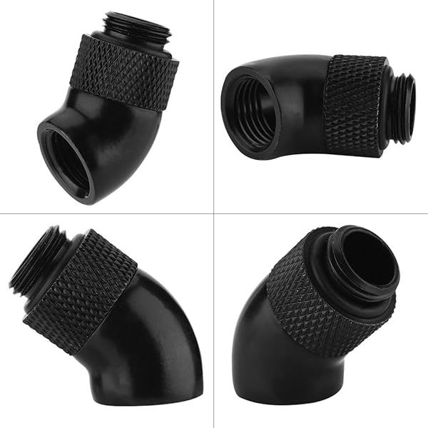 "4" Thread 45 Degree Bend Adapter for CPU Water Cooling Heatsink - Optimal Performance"