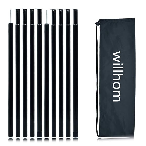 Adjustable Tent Poles: Lightweight Steel Rods for Camping Tarps & Canopies - Perfect for Backpacking & Outdoor Adventures