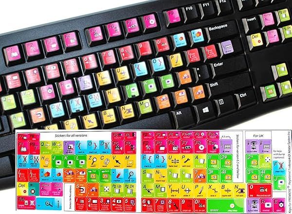 Premium Laminated Adobe Premiere Keyboard Stickers (11.5 x 13 mm) - Enhance Your Editing Experience!