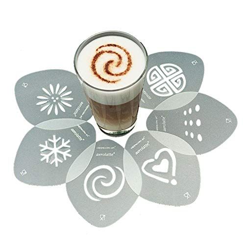 Create Stunning Latte Art with Aerolatte Cappuccino Stencil Set - 6 Unique Designs for Coffee Lovers