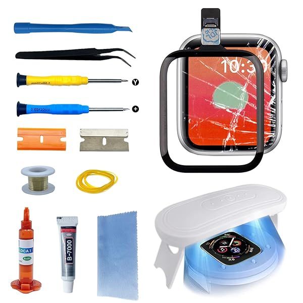 Agzssl Apple Watch Series 5/SE/SE2 Front Screen Replacement Kit - 40mm Glass Lens & Tools Included