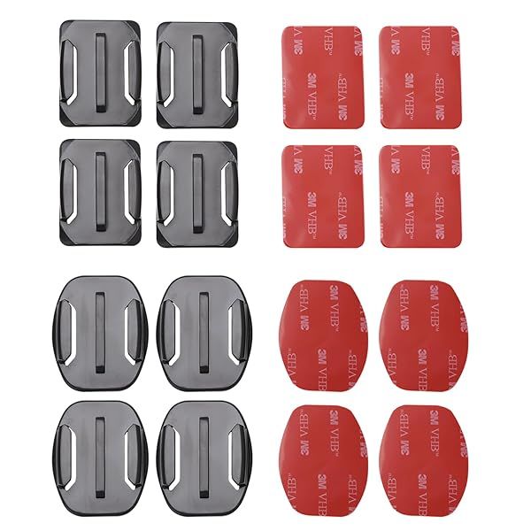 Buy Aketek 4pcs Curved & 4pcs Flat Adhesive Mounts for GoPro Hero - Secure Your Camera Anywhere!