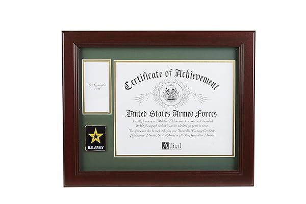 Allied Frame US Go Army Picture Frame with Medallion and Stars 5x7 Inch Perfect for Military Memorabilia Display