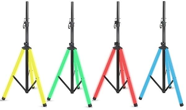 Alphasonik 6ft Adjustable DJ Speaker Stand with LED Lights - Heavy Duty Steel, Lightweight & Safe