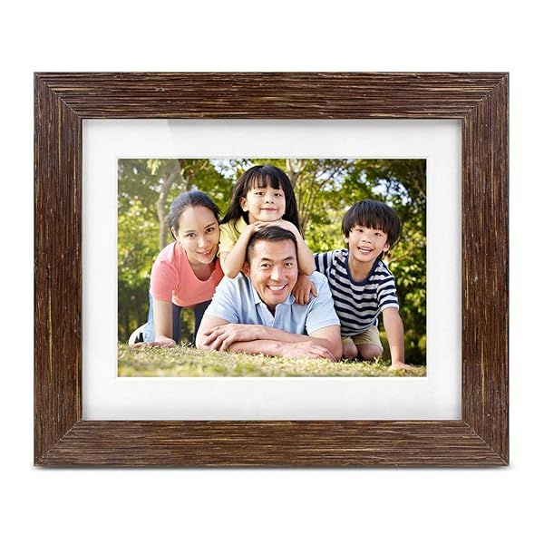 "Aluratek 7" Distressed Wood Digital Photo Frame: Auto Slideshow, USB/SD Support, Built-in Clock & Easy Setup"