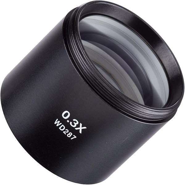 AmScope ZM03 0.3X Barlow Lens for ZM-Series Stereo Microscopes - 48mm Mount