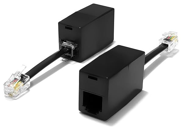 AmzDeals 2-Pack RJ11 to RJ9 Adapter - Female RJ11 Jack to Male RJ9 Plug for Clear Calls