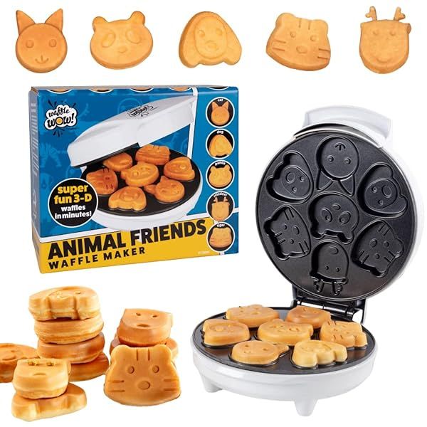 Animal Mini Waffle Maker: 7 Fun Shapes for Pancakes - Perfect Holiday Gift for Kids & Adults!