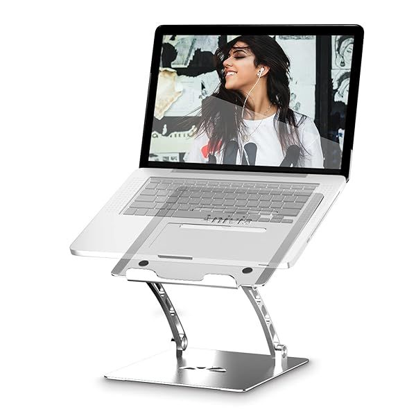 Anivia Adjustable Laptop Stand: Portable, Foldable Metal Riser for 10-17 Inch Laptops - Space Gray