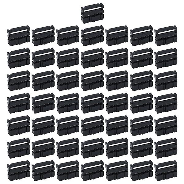 Antrader 50 x FC-16P 16Pin IDC Socket Connector - Dual Row 2.54mm Pitch Female Header