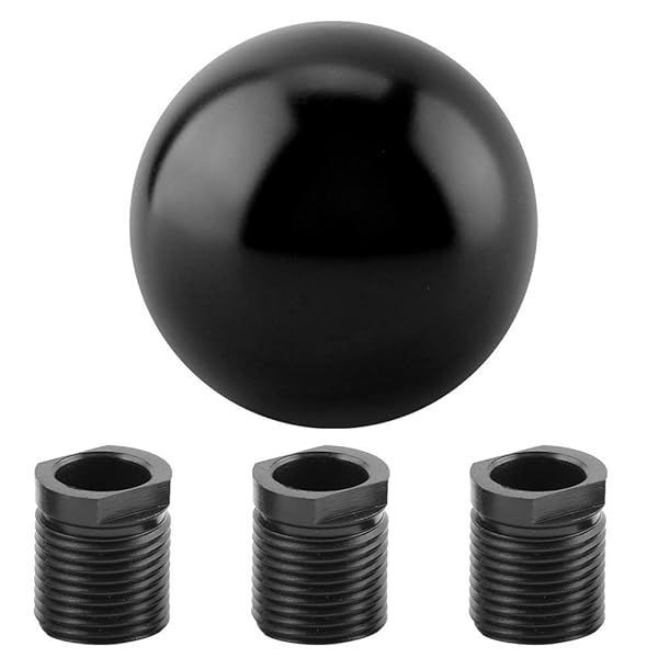 Aramox Universal Manual Gear Shift Knob - Black Round Ball Shape for Cars