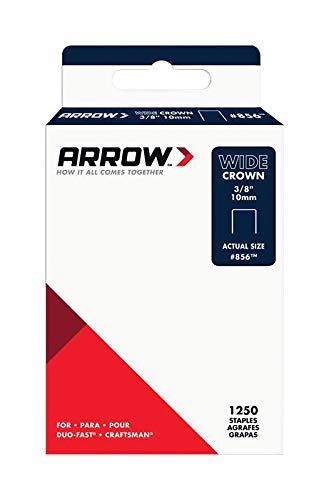 Arrow Fastener 2806636 Galvanized Steel Wide Crown Staples - 0.37 x 0.5 in, 1250 Pack for Heavy-Duty Use