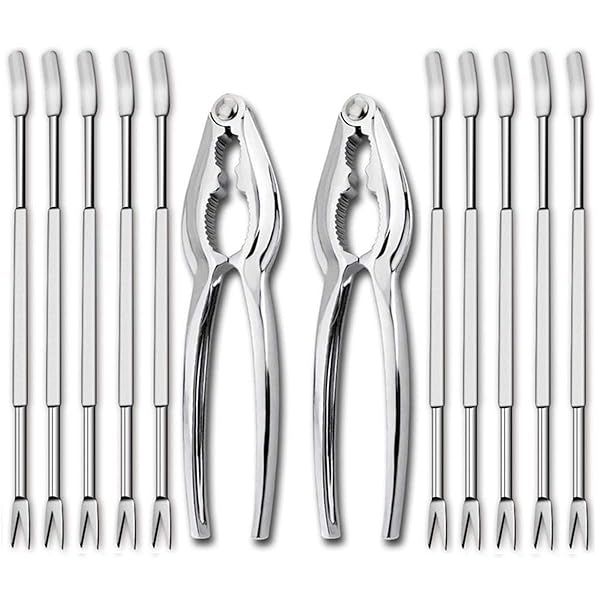 Artcome 12-Piece Seafood Tools Set: 2 Lobster Crackers & 10 Forks for Effortless Shellfish Enjoyment