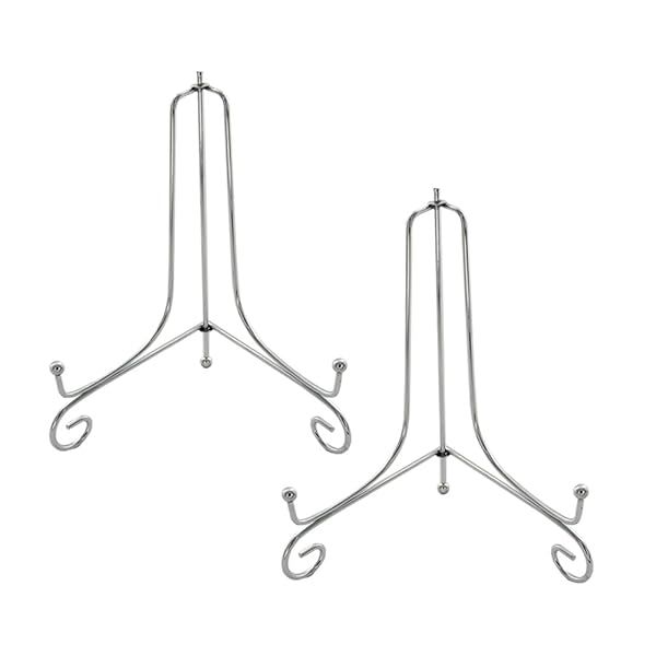 "Artliving 2 Pack 8" Silver Iron Plate Stand - Versatile Easel for Photos, Cookbooks, Plates & Tablets"