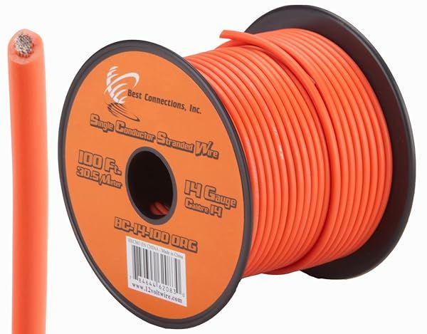 Buy Audiopipe 14 GA 100ft Car Audio Remote Wire AP-14-100 - High Quality Orange Wire for Home & Vehicle Use