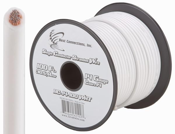Buy Audiopipe 14 GA 100ft Car Audio Remote Wire AP-14-100 - High Quality White Wire for Home & Auto Use