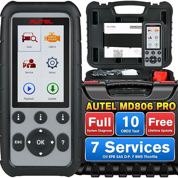 Autel MaxiDiag MD806 PRO OBD2 Scanner: Full System Diagnostics, Live Data, Oil Reset & More - Free Updates!